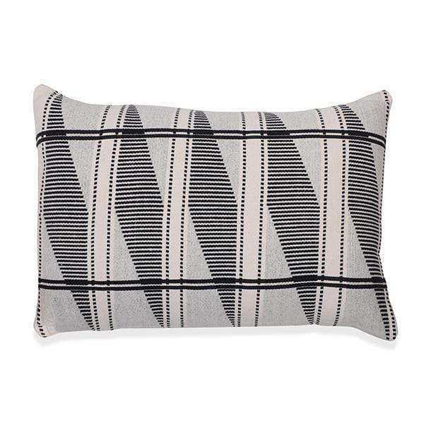 Kohima Handwoven Lumbar Pillow, Black, 14x20 Inch